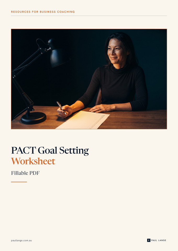 PACT Goals - Goal Setting Worksheet (PDF) cover