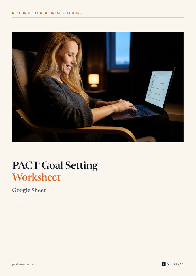 PACT Goals - Goal Setting Worksheet (Spreadsheet) cover