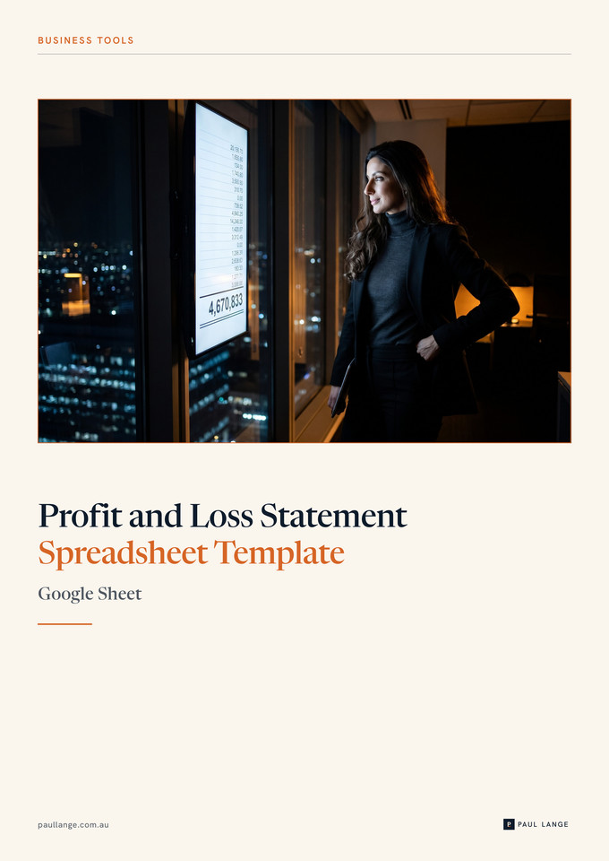 Profit and Loss Statement Spreadsheet Template cover