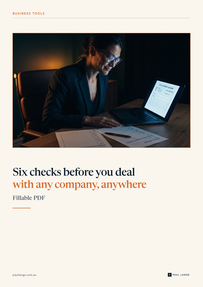 Six Checks Before You Deal cover